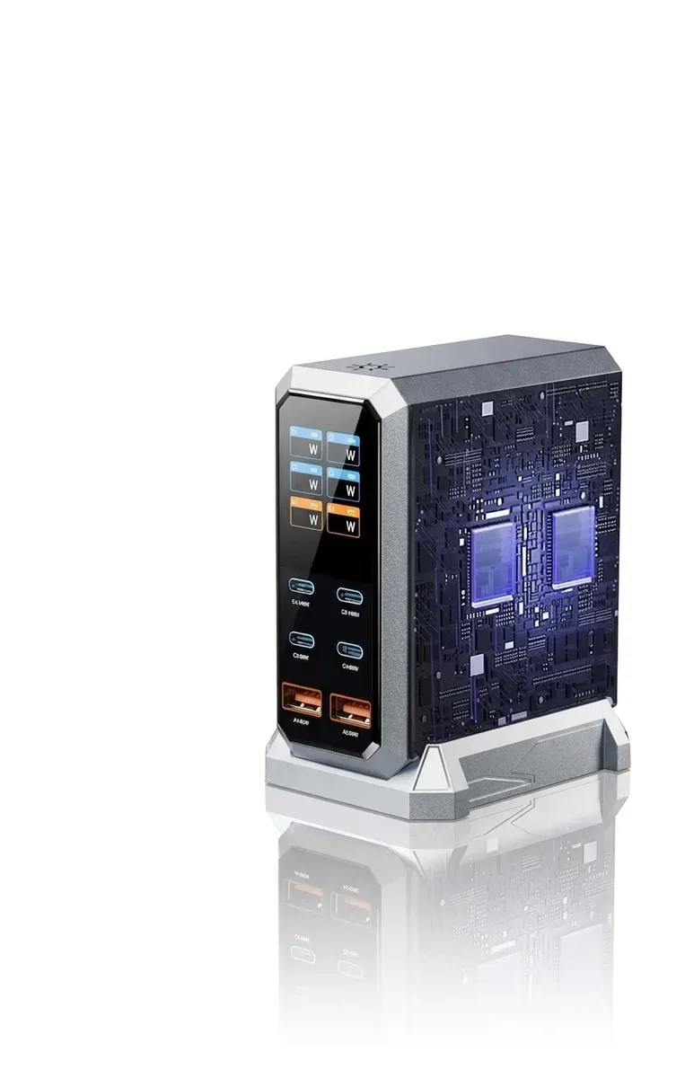 240W GaN настолна зарядна станция с 6 порта и PD3.1