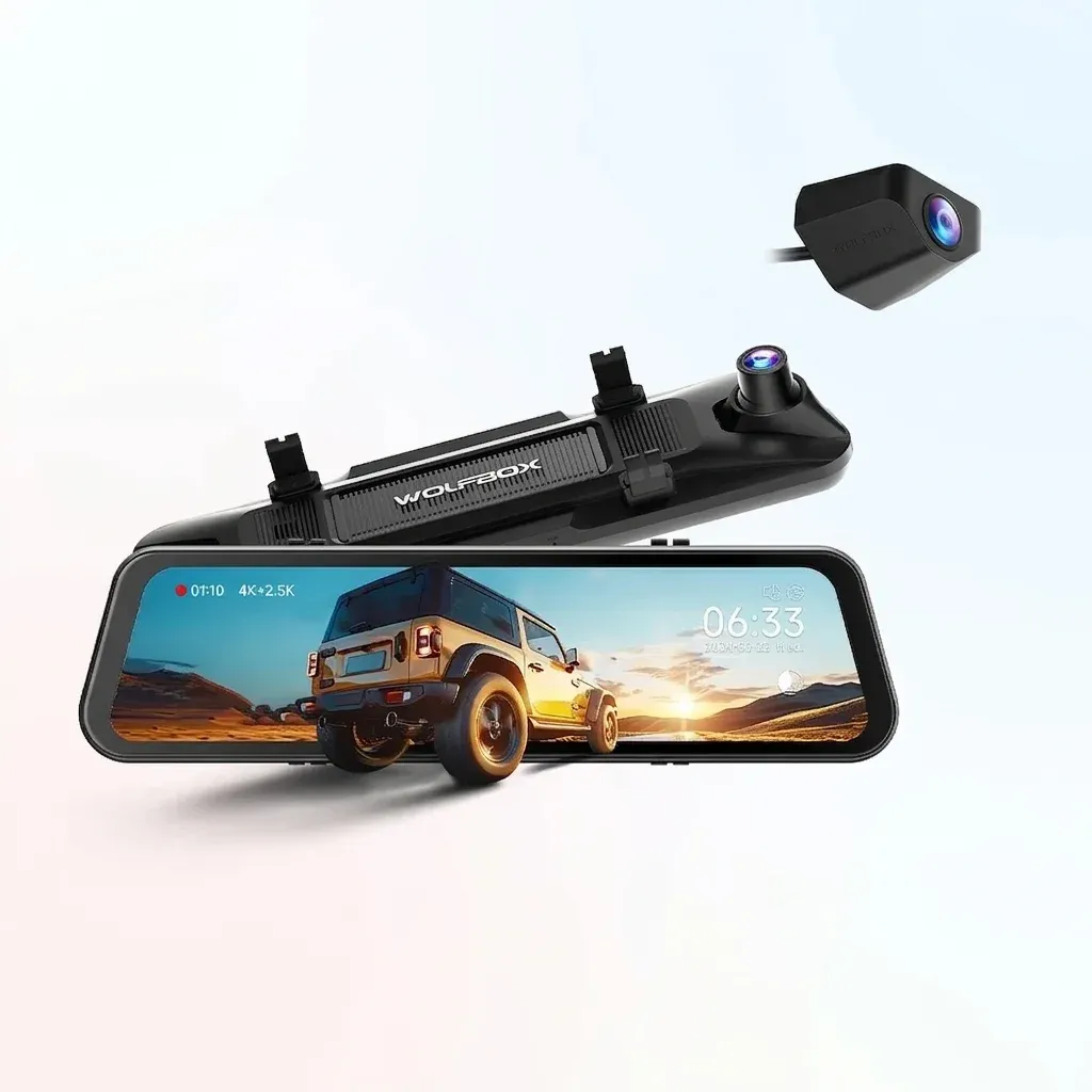 WOLFBOX G900 PRO огледален видеорегистратор 4K с предна и задна камера